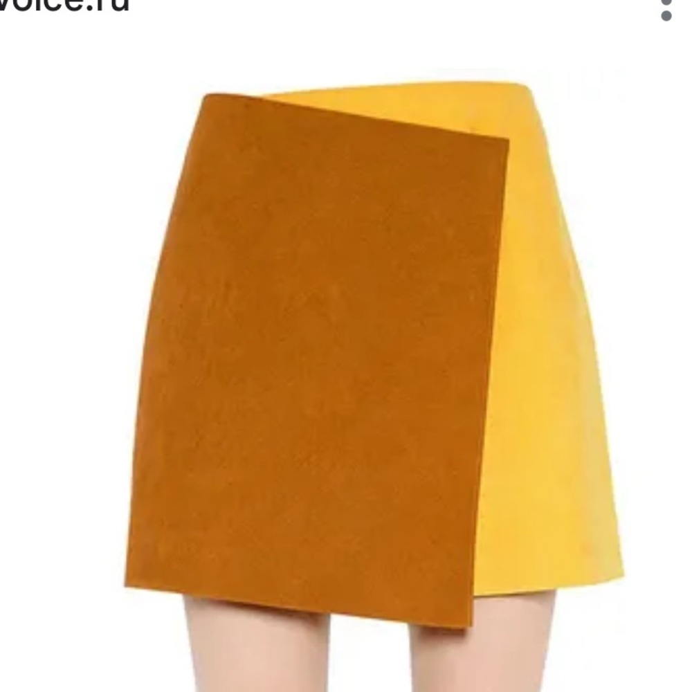 Msgm Color Block Wrap Faux Suede Skirt Size L